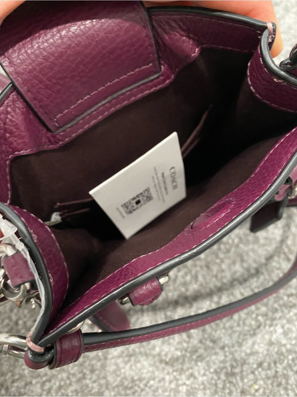NWT Coach North South Mini Tote With Rivets Leather Bag Long Strap CM248 - Picture 6 of 8